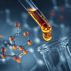 Molecular Interaction during Chemical Reaction in High-Tech Laboratory Setting. Detailed View of Science in Progress