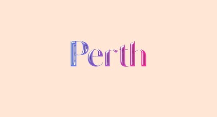 Perth name isolated. Perth graffiti. Perth typography. Perth graphic bold name. World's famous countries and cities' names illustration. Graphic vector design in jpg format.
