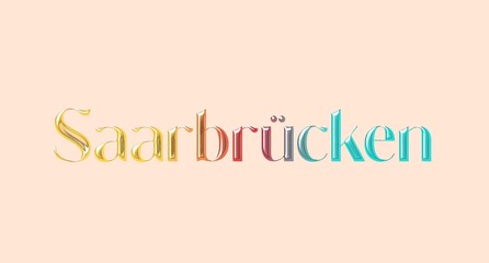 Saarbrucken name isolated. Saarbrucken graffiti. Saarbrucken typography. Saarbrucken graphic bold name. World's famous countries and cities' names illustration. Graphic vector design in jpg format.
