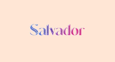 Salvador name isolated. Salvador graffiti. Salvador typography. Salvador graphic bold name. World's famous countries and cities' names illustration. Graphic vector design in jpg format.
