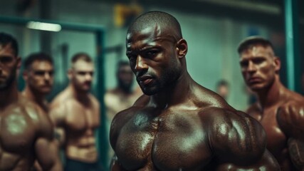 This footage captures a powerful gym scene. Dynamic energy fuels the focus on strength training. Perfect for fitness and motivational content. Generative AI