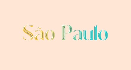Sao paulo name isolated. Sao paulo  graffiti. Sao paulo  typography. Sao paulo  graphic bold name. World's famous countries and cities' names illustration. Graphic vector design in jpg format.
