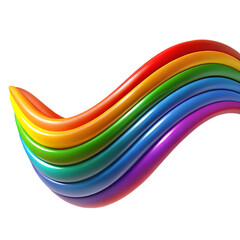 Vibrant rainbow wave isolated on transparent background