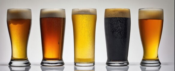 The Variety of Beer Glasses Showcasing Different Brews and Colors