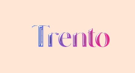 Trento name isolated. Trento graffiti. Trento typography. Trento graphic bold name. World's famous countries and cities' names illustration. Graphic vector design in jpg format.
