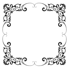 Vintage Ornamental Vector Frame – Elegant Black Vector Border, SVG