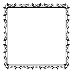 Vintage Ornamental Vector Frame – Elegant Black Vector Border, SVG
