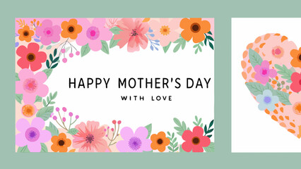 easter greeting card with flowers