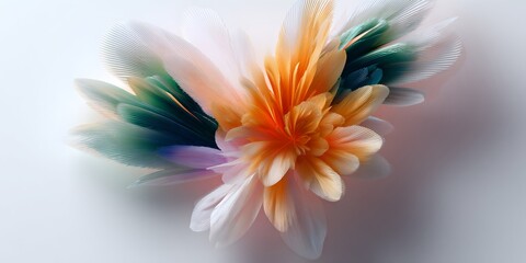 Obraz premium Colorful Feather Flower Art