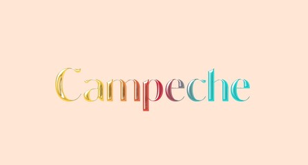 Campeche name isolated. Campeche graffiti. Campeche typography. Campeche graphic bold name. World's famous countries and cities' names illustration. Graphic vector design in jpg format.
