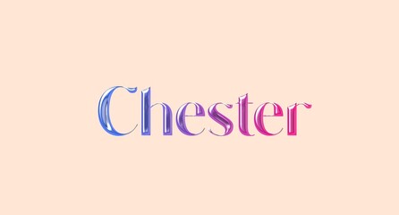 Chester name isolated. Chester graffiti. Chester typography. Chester graphic bold name. World's famous countries and cities' names illustration. Graphic vector design in jpg format.

