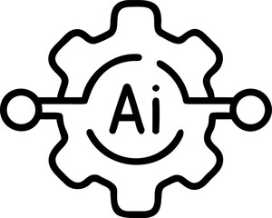 ai icon vector icon on white or transparent background. Graphic design Stroke icon collections. Editable Stroke icon collection Outline icon.