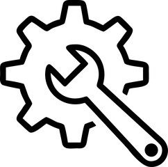 tool setting vector icon on white or transparent background. Graphic design Stroke icon collections. Editable Stroke icon collection Outline icon.
