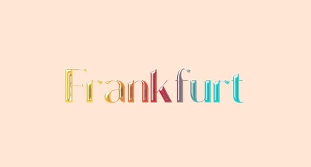 Frankfurt name isolated. Frankfurt graffiti. Frankfurt typography. Frankfurt graphic bold name. World's famous countries and cities' names illustration. Graphic vector design in jpg format.

