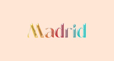 Madrid name isolated. Madrid graffiti. Madrid typography. Madrid graphic bold name. World's famous countries and cities' names illustration. Graphic vector design in jpg format.
