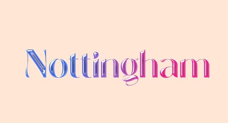 Nottingham name isolated. Nottingham graffiti. Nottingham typography. Nottingham graphic bold name. World's famous countries and cities' names illustration. Graphic vector design in jpg format.	