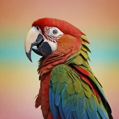 Colorful Macaw Bird Gradient Illustration – Vibrant Tropical Parrot