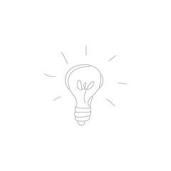 Light Bulb Idea Symbol – Minimalist Line Drawing Vector