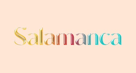 Salamanca name isolated. Salamanca graffiti. Salamanca typography. Salamanca graphic bold name. World's famous countries and cities' names illustration. Graphic vector design in jpg format.	