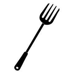 Simple black silhouette of a three pronged fork