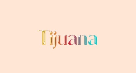 Fototapeta premium Tijuana name isolated. Tijuana graffiti. Tijuana typography. Tijuana graphic bold name. World's famous countries and cities' names illustration. Graphic vector design in jpg format. 