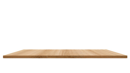 Elegant presentation platform featuring warm oak texture and isolated transparent space ready for