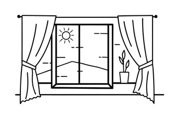 Sunny Living Room With Open Window Light And