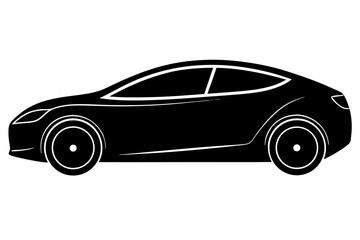 Modern electric vehicle automobile transport silhouette vector illustration