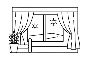 Sunny Living Room With Open Window Light And