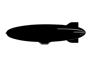 Fototapeta premium Vintage blimp zeppelin transport vehicle travel silhouette vector illustration