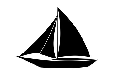 Sailing boat ship vessel yachting nautical silhouette vector illustration