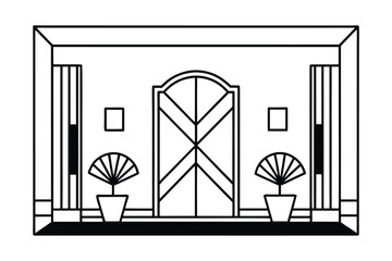 Stylish Room With Mirrored Wall And Art Deco