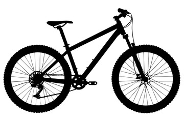 Fototapeta premium Mountain bike bicycle cycle sport equipment transport silhouette vector illustration