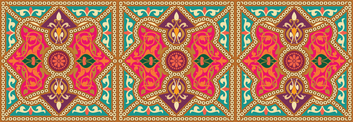 Traditional floral motifs pattern design vector illustration, repeating pattern best for textile print, background, fabrics, and wallpapers.