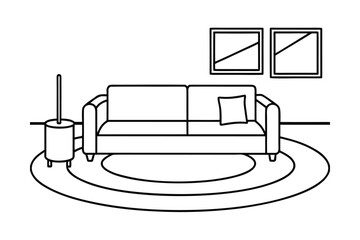 Stylish Living Room With Low Modular Sofa