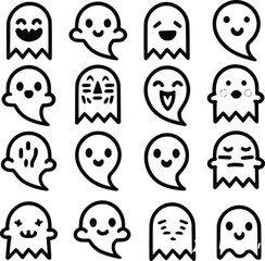 Seamless Spooky Ghost Character Background