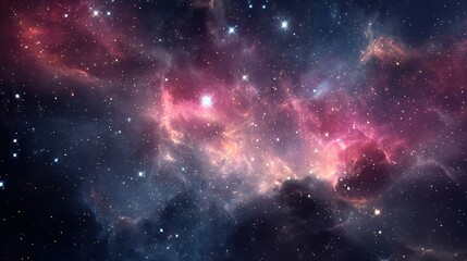 Fototapeta premium Stunning Cosmic Nebula with Bright Stars in Deep Space Background