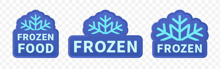 Frozen food label vector sticker set