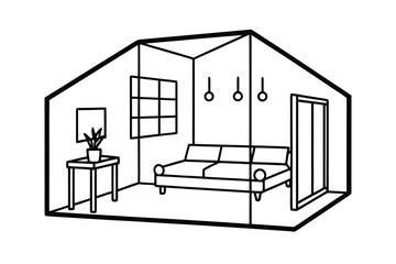 Studio Room With Bed Behind Partition And