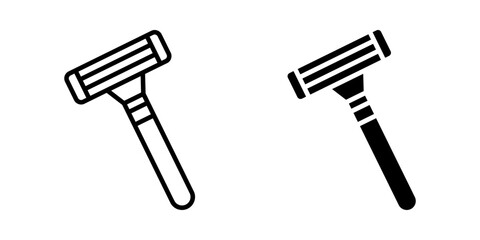 shaver icon set wihte on background