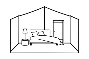 Studio Room With Bed Behind Partition And