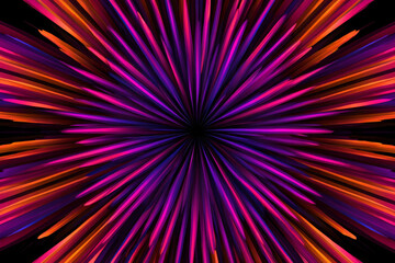 Obraz premium Abstract Neon Burst: Vibrant Purple, Pink, and Orange Radial Lines, Energetic, Dynamic Design.