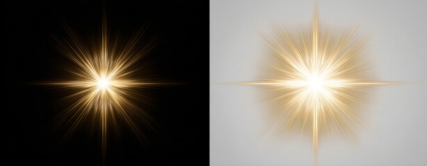 The radiant star glowing brilliantly against contrasting backgrounds