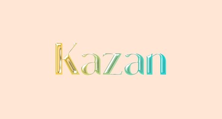 Kazan name isolated. Kazan graffiti. Kazan typography. Kazan graphic bold name. World's famous countries and cities' names illustration. Graphic vector design in jpg format.	