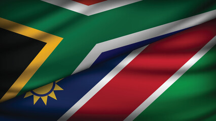 High Quality background with Two Flags of South Africa and Namibia © Model it