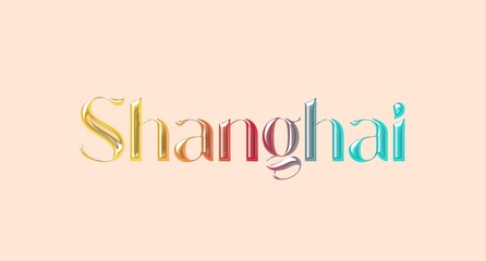 Shanghai name isolated. Shanghai graffiti. Shanghai typography. Shanghai graphic bold name. World's famous countries and cities' names illustration. Graphic vector design in jpg format.	