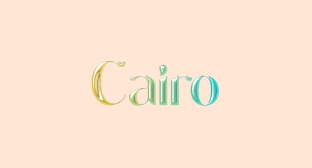 Cairo name isolated. Cairo graffiti. Cairo typography. Cairo graphic bold name. World's famous countries and cities' names illustration. Graphic vector design in jpg format.	