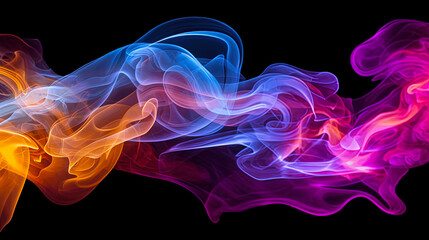 Obraz premium Colorful smoke swirl creates an abstract, artistic background. Perfect for design, digital art, or as a creative wallpaper.