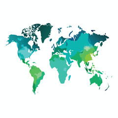 world map on white background