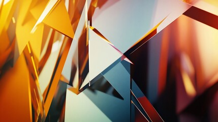 Illuminated geometric abstraction with dynamic planes and warm gradients